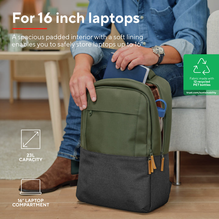 Lisboa Ryggsäck för laptop 16" Grön