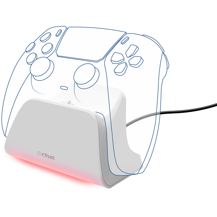 GXT 255W Snabbladdningsställ för PS5-handkontroll Vit