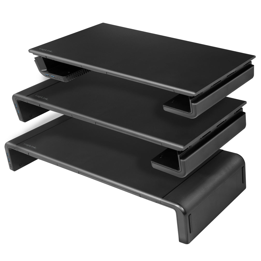 Monitorställ 63 cm med USB-hub 3-port