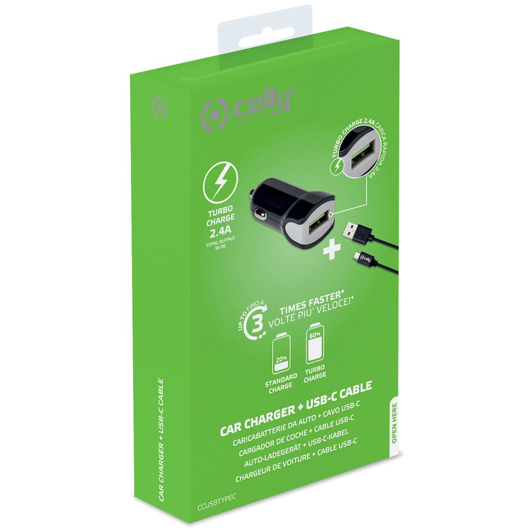 Billaddare + USB-C-kabel 2,4A 12W