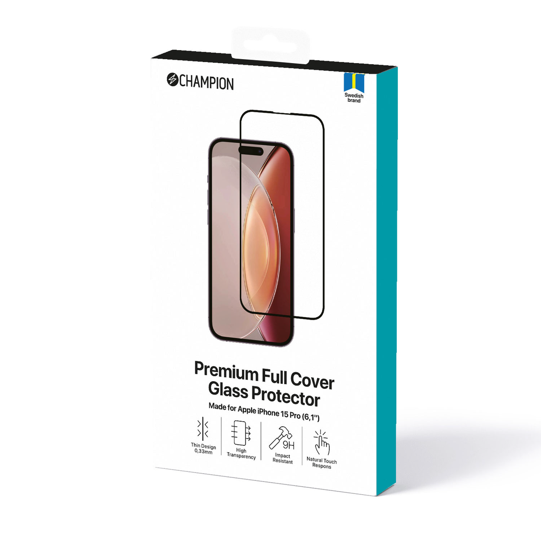 Skärmskydd iPhone 15 Pro Svart
