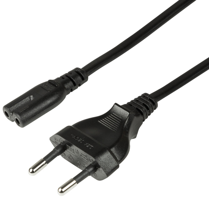 Apparatkabel Euro - C7 Svart 3m