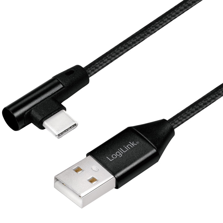 Vinklad USB-C-kabel USB 2.0 Max 15W 0,3m