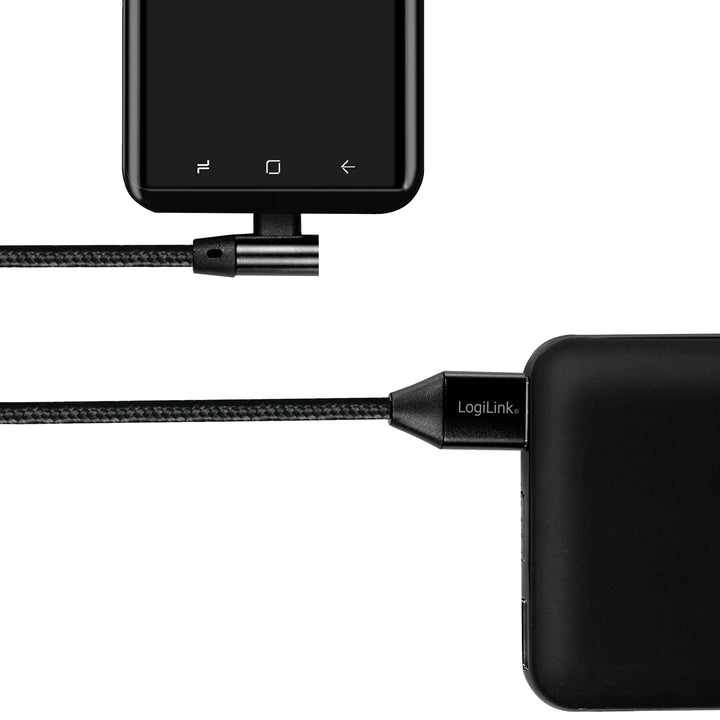 Vinklad USB-C-kabel USB 2.0 Max 15W 0,3m