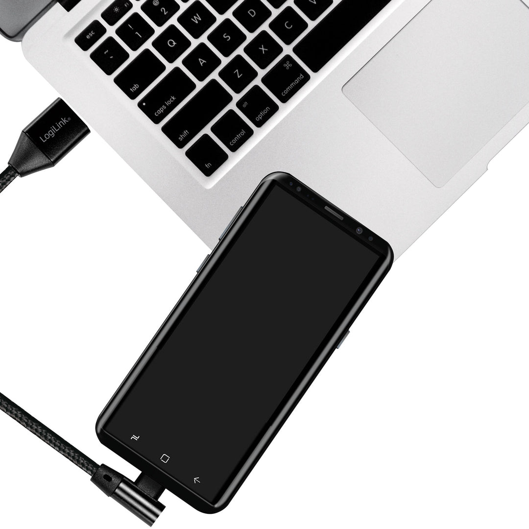 Vinklad USB-C-kabel USB 2.0 Max 15W 0,3m