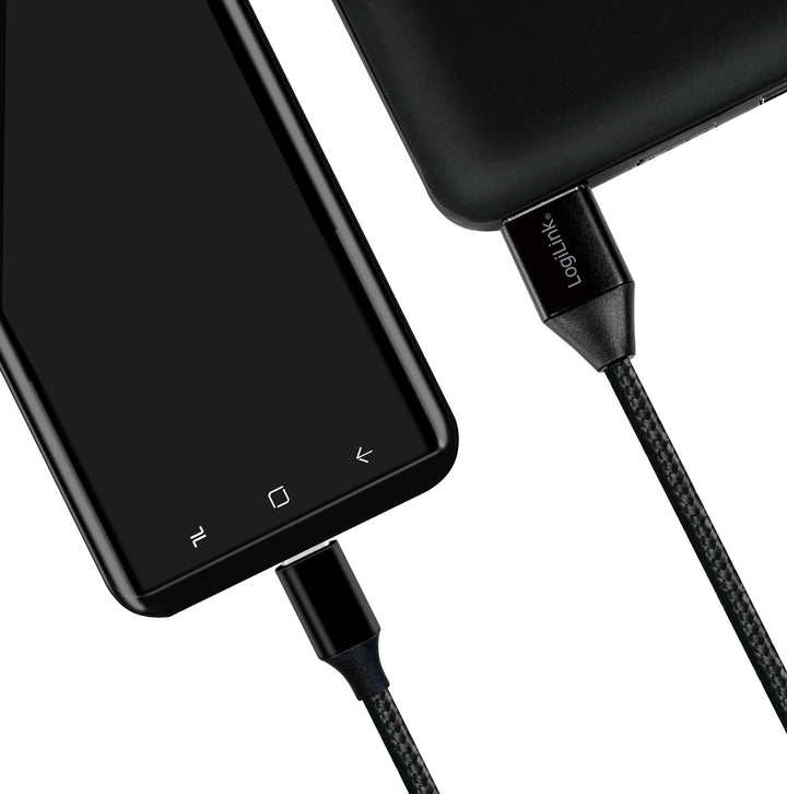 USB-USB-C Ladd/synk-kabel USB 2.0 15W 0,3m Textil