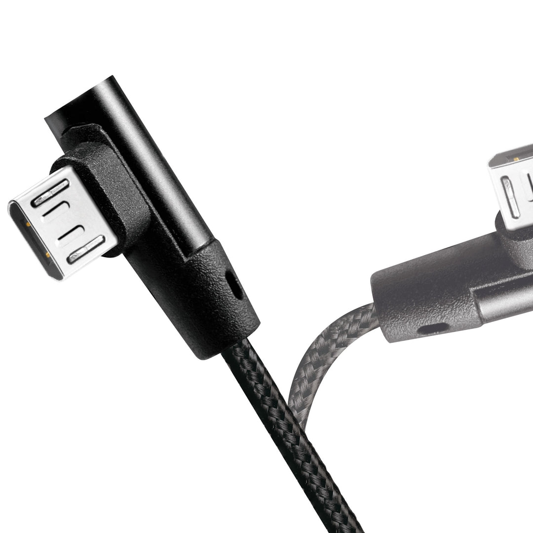 Vinklad MicroUSB-kabel USB 2.0 15W 1m