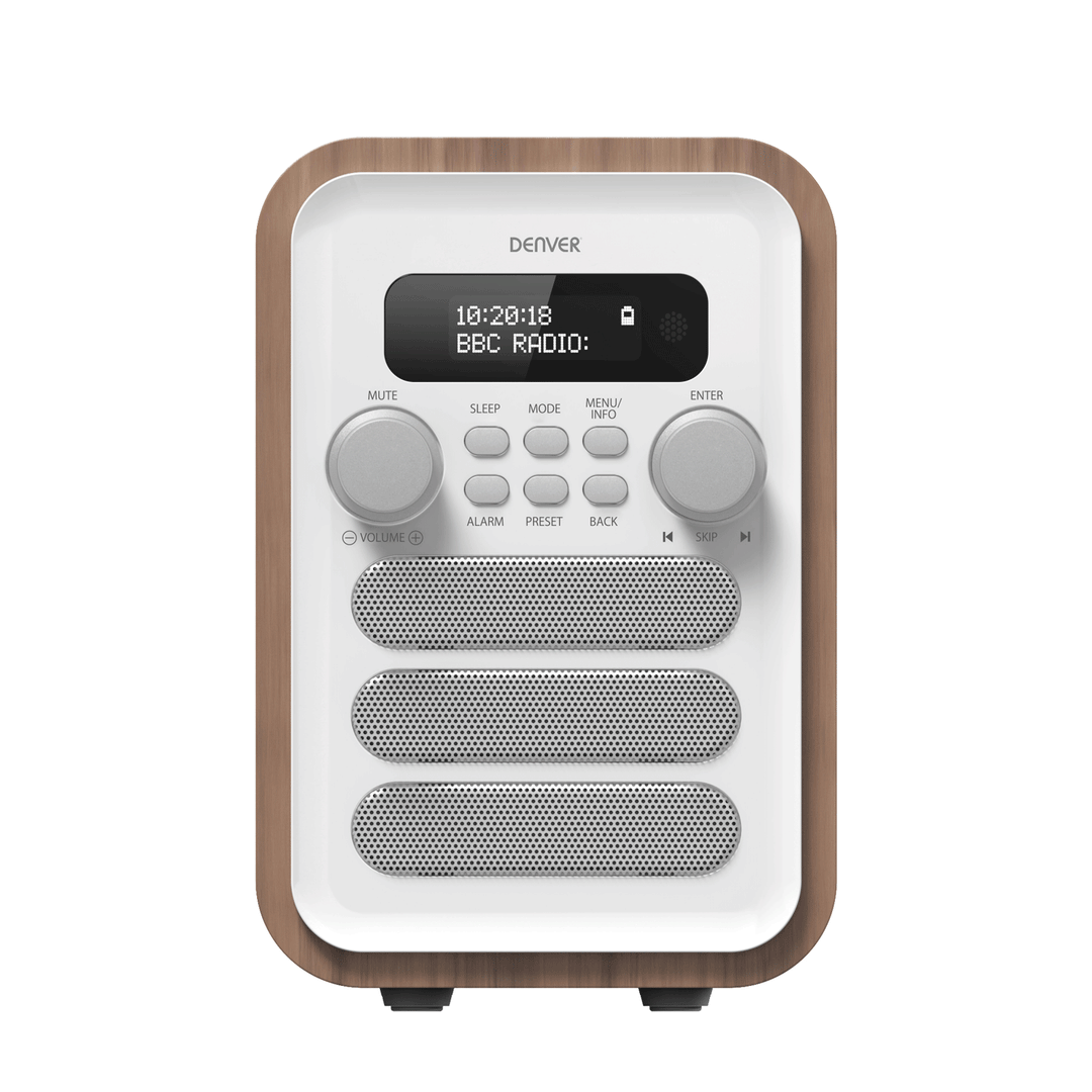 Radio DAB+/FM Bluetooth Trä/grå DAB-48W Vit
