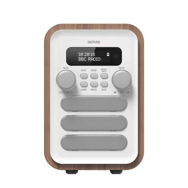 Radio DAB+/FM Bluetooth Trä/grå DAB-48W Vit