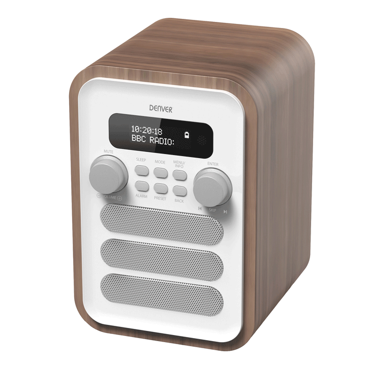 Radio DAB+/FM Bluetooth Trä/grå DAB-48W Vit