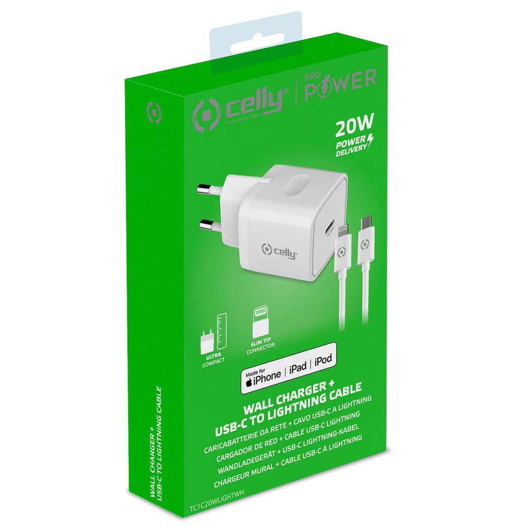 USB-laddare USB-C PD 20W + Lightningkabel