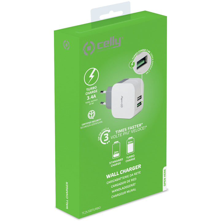 USB-laddare 2xUSB 3,4A (17W)