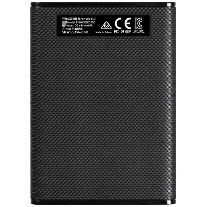 Portabel SSD ESD270C USB-C 500GB (R520/W460) Svart
