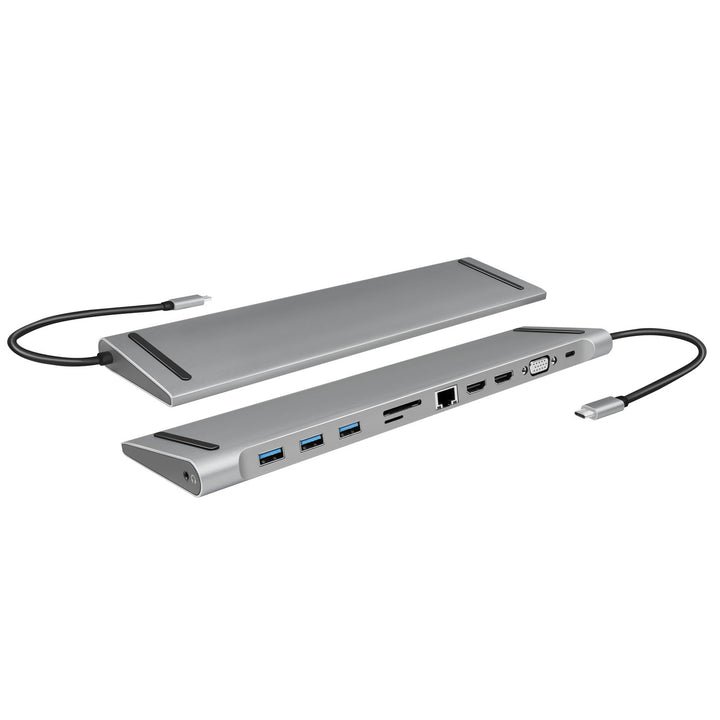 USB-C-docka 11-i-1 HDMI/VGA/RJ45/USB-C 100W