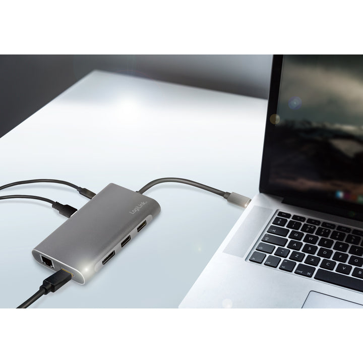 USB-C-docka 8-i-1 HDMI/DP/RJ45/USB/USB-C 100W