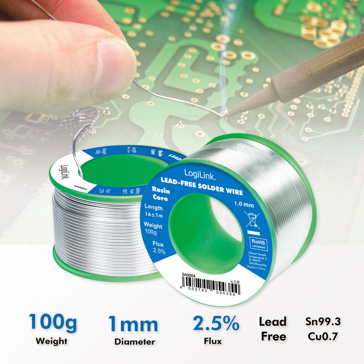 Lödtenn blyfritt 1mm 100g