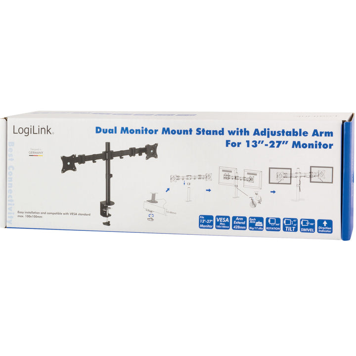 Monitorarm dubbel 13-27" 428mm
